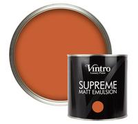 Vintro Luxury Matt Emulsion Orange Brown Multi Surface Paint For Walls, Ceilings, Wood, Metal - 2.5L (Thor's Rust)