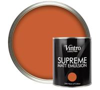Vintro | Luxury Matt Emulsion | Orange/Brown Smooth Chalky Finish | Multi Surface Paint | for Walls, Ceilings, Wood and Metal | 1L (Orange/Brown - Thor's Rust, 1L)