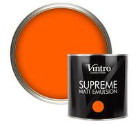 Vintro Luxury Matt Emulsion Orange Multi Surface Paint For Walls, Ceilings, Wood, Metal - 2.5L (Pumpkin)
