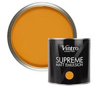 Vintro | Luxury Matt Emulsion | Orange | Smooth Chalky Finish | Multi Surface Paint | for Walls, Ceilings, Wood and Metal 2.5L (Deep Saffron)