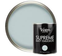 Vintro Luxury Matt Emulsion Pale Blue/green Smooth Finish, Multi Surface Paint - Walls, Ceilings, Wood, Metal - 1L (Harewood)