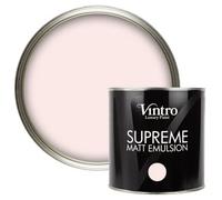 Vintro Luxury Matt Emulsion Pale Pink, Multi Surface Paint For Walls, Ceilings, Wood, Metal - 2.5L (Candyfloss)