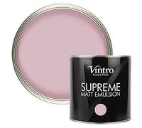 Vintro | Luxury Matt Emulsion | Pink | Smooth Chalky Finish | Multi Surface Paint | for Walls, Ceilings, Wood and Metal 2.5 Litres (Olivia)