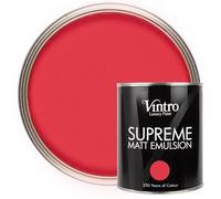 Vintro | Luxury Matt Emulsion | Poppy Red | Smooth Chalky Finish | Multi Surface Paint | for Walls, Ceilings, Wood and Metal | 1L (Poppy Red)