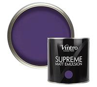 Vintro | Luxury Matt Emulsion | Purple | Smooth Chalky Finish | Multi Surface Paint | for Walls, Ceilings, Wood and Metal 2.5L (Royal Purple)