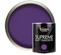 Vintro Luxury Matt Emulsion Purple Smooth Chalky Finish, Multi Surface Paint - Walls, Ceilings, Wood, Metal - 1L (Royal Purple)