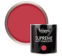 Vintro Luxury Matt Emulsion Red, Multi Surface Paint For Walls, Ceilings, Wood, Metal - 2.5L (Poppy)