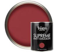 Vintro | Luxury Matt Emulsion | Red | Smooth Chalky Finish | Multi Surface Paint | for Walls, Ceilings, Wood and Metal | 1L (Deep Red - Mulberry)