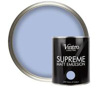 Vintro Luxury Matt Emulsion Sky Blue, Smooth Chalky Finish, Multi Surface Paint - Walls, Ceilings, Wood, Metal - 1L (Georgian Sky)