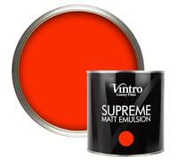 Vintro | Luxury Matt Emulsion | Smooth Chalky Finish | Multi Surface Paint | for Walls, Ceilings, Wood and Metal 2.5L (Bright Red - Racing Red, 2.5 Litre)