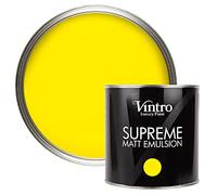 Vintro | Luxury Matt Emulsion | Smooth Chalky Finish | Multi Surface Paint | for Walls, Ceilings, Wood and Metal 2.5L (Bright Yellow - Osborne Yellow, 2.5 Litre)