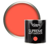 Vintro | Luxury Matt Emulsion | Smooth Chalky Finish | Multi Surface Paint | for Walls, Ceilings, Wood and Metal 2.5L (Coral Red - Matisse Coral, 2.5 Litre)