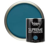 Vintro | Luxury Matt Emulsion | Smooth Chalky Finish | Multi Surface Paint | for Walls, Ceilings, Wood and Metal | 1L (Blue - French Navy)
