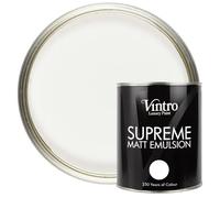 Vintro | Luxury Matt Emulsion | Smooth Chalky Finish | Multi Surface Paint | for Walls, Ceilings, Wood and Metal (White) 1L