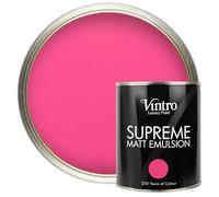 Vintro Luxury Matt Emulsion - Smooth Chalky Finish Multi Surface Paint for Walls, Ceilings, Wood and Metal - 1L (Bright Pink - Deptford Pink)