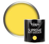 Vintro | Luxury Matt Emulsion | Smooth Chalky Finish | Multi Surface Paint | for Walls, Ceilings, Wood and Metal 2.5L (Highlighter Yellow - Yellow Maiden, 2.5 Litre)