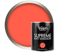 Vintro | Luxury Matt Emulsion | Smooth Chalky Finish | Multi Surface Paint | for Walls, Ceilings, Wood and Metal | 1L (Coral Red - Matisse Coral, 1L)