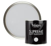 Vintro | Luxury Matt Emulsion | Smooth Chalky Finish | Multi Surface Paint | for Walls, Ceilings, Wood and Metal 2.5L (Light Grey - Bidston Grey, 2.5 Litre)