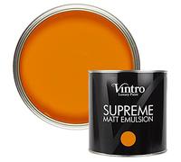 Vintro | Luxury Matt Emulsion | Smooth Chalky Finish | Multi Surface Paint | for Walls, Ceilings, Wood and Metal 2.5L (Orange - Pumpkin, 2.5 Litres)