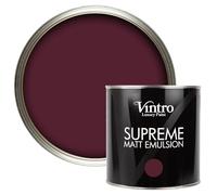Vintro | Luxury Matt Emulsion | Smooth Chalky Finish | Multi Surface Paint | for Walls, Ceilings, Wood and Metal 2.5L (Dark Purple - Sweet Damson, 2.5 Litre)