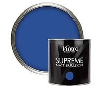 Vintro | Luxury Matt Emulsion | Smooth Chalky Finish | Multi Surface Paint | for Walls, Ceilings, Wood and Metal 2.5L (Cobalt Blue, 2.5 Litre)