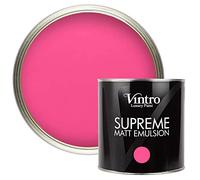 Vintro | Luxury Matt Emulsion | Smooth Chalky Finish | Multi Surface Paint | for Walls, Ceilings, Wood and Metal 2.5L (Bright Pink - Deptford Pink, 2.5 Litre)