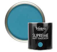 Vintro | Luxury Matt Emulsion | Teal | Smooth Chalky Finish | Multi Surface Paint | for Walls, Ceilings, Wood and Metal 2.5L (Teal)