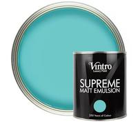 Vintro | Luxury Matt Emulsion | Turquoise | Smooth Chalky Finish | Multi Surface Paint | for Walls, Ceilings, Wood and Metal | 1L (Turquoise - Christabelle)