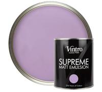 Vintro Luxury Matt Emulsion Violet Smooth Finish, Multi Surface Paint - Walls, Ceilings, Wood, Metal - 1L (Dames Violet)