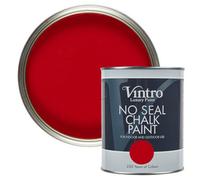Vintro No Seal Chalk Paint Bright Red Interior & Exterior For Furniture Walls Wood Metal 1 Litre (Valentine)