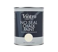 Vintro | No Seal Chalk Paint | Cream | Interior & Exterior Use | Furniture | Walls | Wood | Metal | 1 Litre (Ermine)