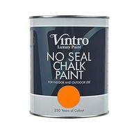 Vintro | No Seal Chalk Paint | Orange | Interior & Exterior Use | Furniture | Walls | Wood | Metal | 1 Litre (Pumpkin)