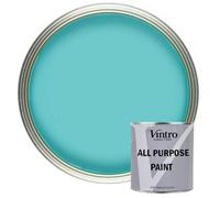 Vintro Paint - All Purpose Paint. Multi-Surface Matt Paint For Indoor/Outdoor Use. Wood, Walls, Doors, Cabinets, Metal, Plastic, Masonry, Furniture, Glass, Tile, Radiators & Pipes. 250ml (Turquoise)