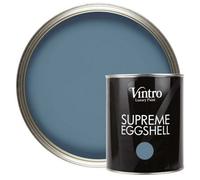 Vintro Paint Blue Eggshell For Walls Wood Trim Satin Furniture Paint Interior & Exterior 1L (Chiswick House)