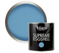 Vintro Paint Blue Eggshell For Walls Wood Trim Satin Furniture Paint Interior & Exterior 2.5L (Trinity)