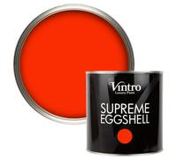 Vintro Paint Bright Red Eggshell For Walls Wood Trim Satin Furniture Paint Interior & Exterior 2.5L (Racing Red)