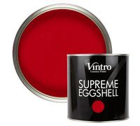 Vintro Paint Bright Red Eggshell For Walls Wood Trim Satin Furniture Paint Interior & Exterior 2.5L (Valentine)