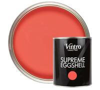 Vintro Paint | Coral Red Eggshell Paint | for Walls | Wood | Trim | Satin Furniture Paint | Interior & Exterior Use. 1 Litre (Medusa - Coral Red)