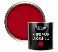 Vintro Paint Crimson Red Eggshell For Walls Wood Trim Satin Furniture Paint Interior & Exterior 2.5L (Dantes Dream)