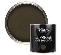 Vintro Paint | Dark Grey Matt Emulsion | Luxury Wall & Ceiling Paint | Smooth Chalk Finish | 2.5L (Midnight)