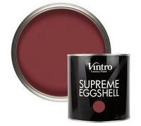 Vintro Paint Deep Red Eggshell For Walls Wood Trim Satin Furniture Paint Interior & Exterior 2.5L (Mulberry)