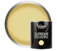 Vintro Paint | Eggshell Paint | for Walls | Wood | Trim | Satin Furniture Paint | Interior & Exterior Use. 1 Litre (Xanthe - Light Yellow)