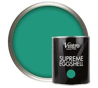 Vintro Paint | Eggshell Paint | for Walls | Wood | Trim | Satin Furniture Paint | Interior & Exterior Use. (1 Litre, Esmeralde - Emerald Green)