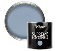 Vintro Paint | Eggshell Paint | for Walls | Wood | Trim | Satin Furniture Paint | Interior & Exterior Use. (Blue - Morocco, 2.5 Litres)