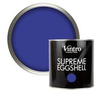 Vintro Paint | Eggshell Paint | for Walls | Wood | Trim | Satin Furniture Paint | Interior & Exterior Use. (Blue - Raphael Blue, 2.5 Litres)