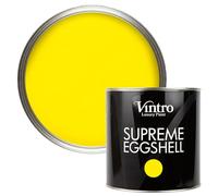 Vintro Paint | Eggshell Paint | for Walls | Wood | Trim | Satin Furniture Paint | Interior & Exterior Use. (Bright Yellow - Osborne Yellow, 2.5 Litres)