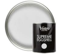 Vintro Paint | Eggshell Paint | for Walls | Wood | Trim | Satin Furniture Paint | Interior & Exterior Use. (Chrysler - Light Grey, 1 Litre)