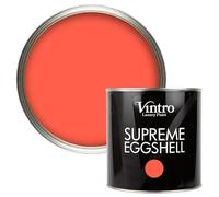 Vintro Paint | Eggshell Paint | for Walls | Wood | Trim | Satin Furniture Paint | Interior & Exterior Use. (Coral Red - Matisse Coral, 2.5 Litres)