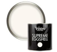 Vintro Paint | Eggshell Paint | for Walls | Wood | Trim | Satin Furniture Paint | Interior & Exterior Use. (Creamy White - Champagne Waltz, 2.5 Litres)