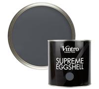 Vintro Paint | Eggshell Paint | for Walls | Wood | Trim | Satin Furniture Paint | Interior & Exterior Use. (Dark Grey - Wigeon Grey, 2.5 Litres)